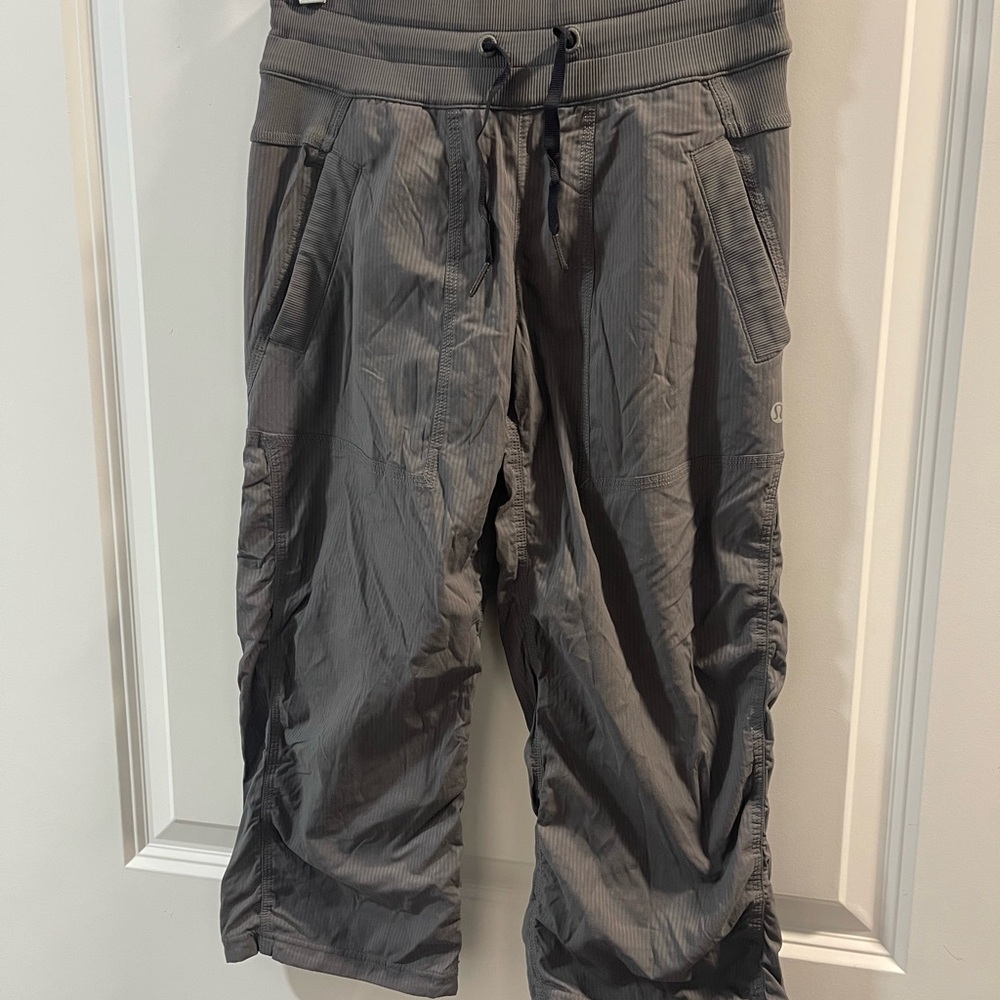 Gray Drawstring Cargo Pants Lululemon Dance Studio The Drawstring Is Missing - Picture 1 of 7